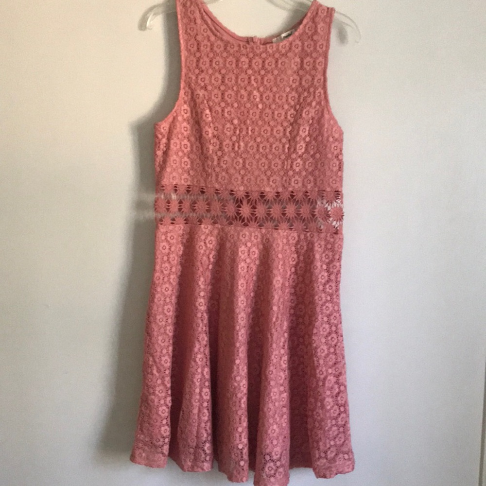 Papaya coral pink floral dress